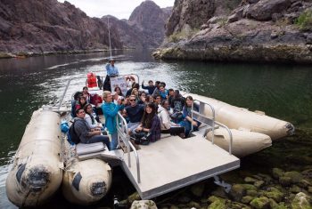 Ride this giant pontoon boat with Black Canyon River Adventures.